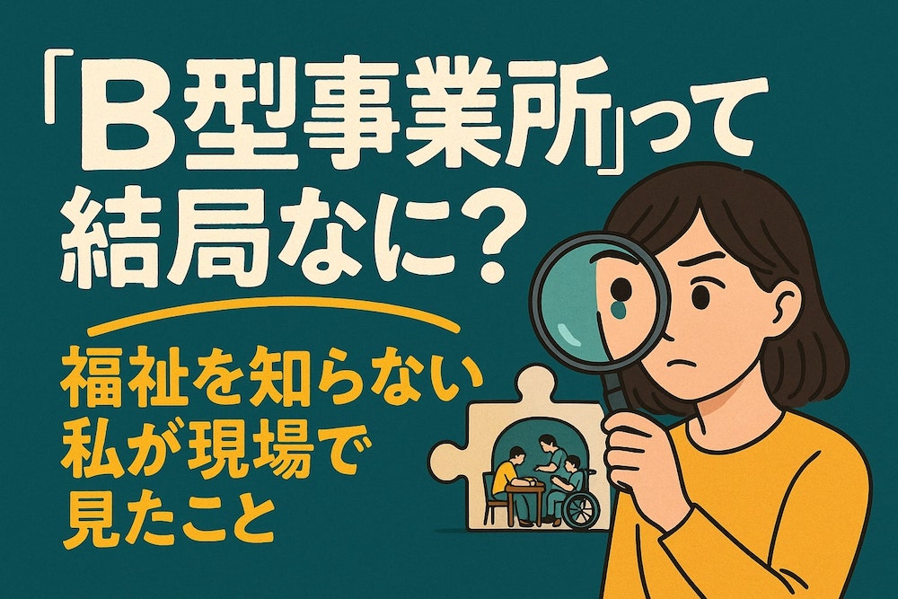 「B型事業所」って結局なに？福祉を知らない私が現場で見たこと